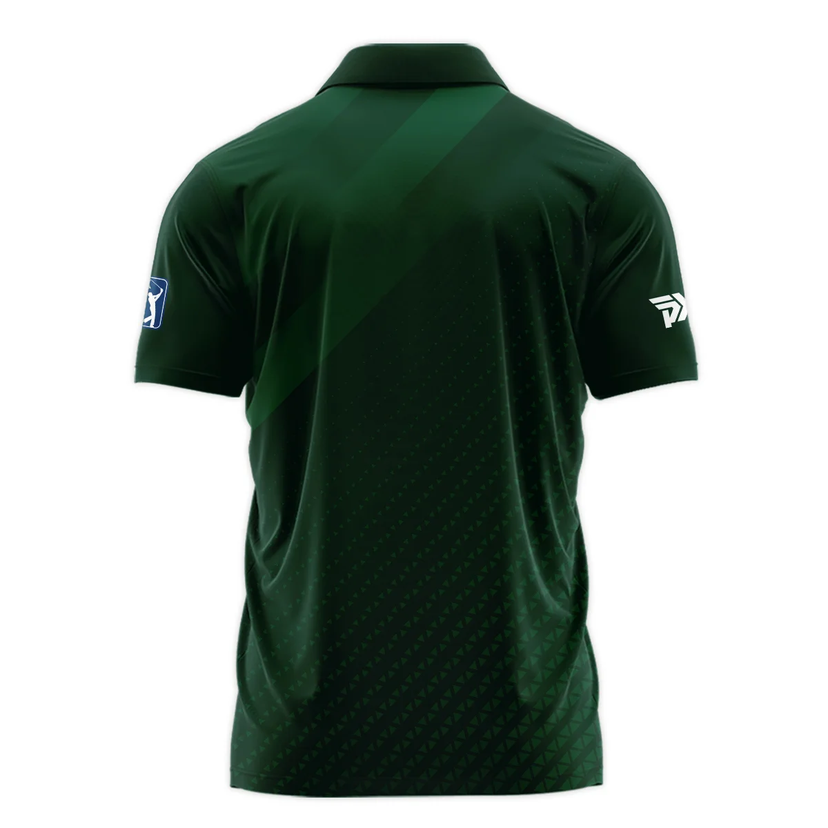 Parsons Xtreme Golf Gradient Dark Green Abstract Pattern Masters Tournament Zipper Polo Shirt Style Classic Zipper Polo Shirt For Men