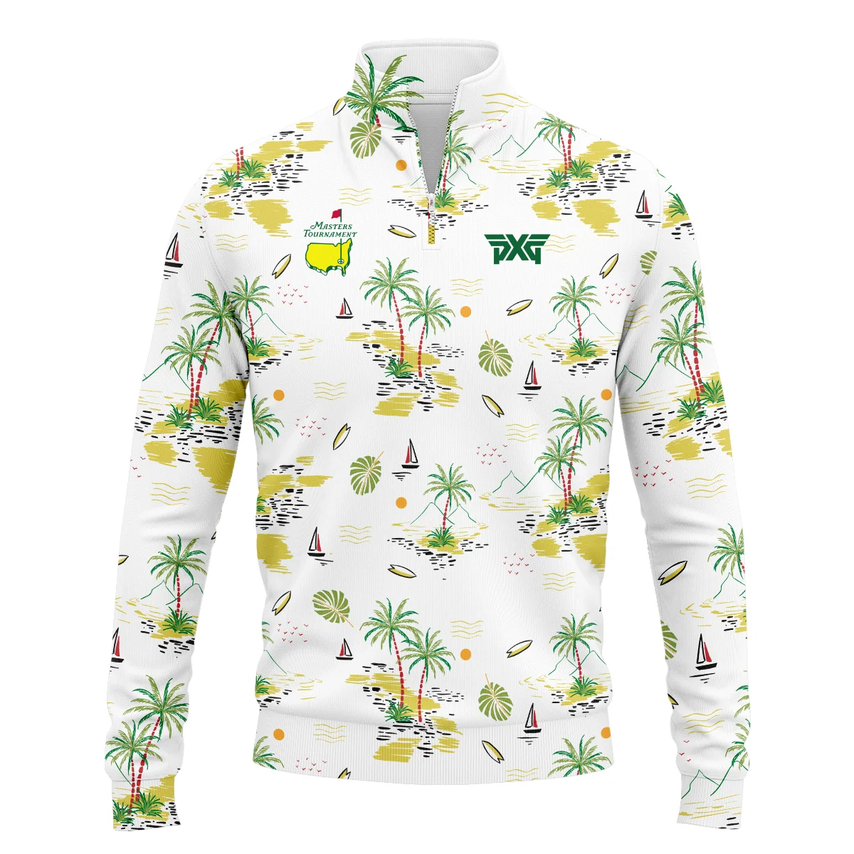 Masters Tournament Callaway Tileable Seamless Hawaiian Pattern Quarter-Zip Jacket Style Classic Quarter-Zip Jacket