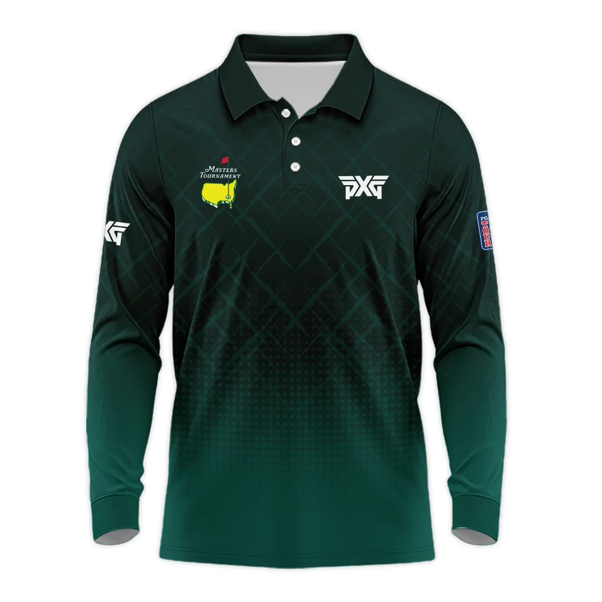 Masters Tournament Ping Pattern Sport Jersey Dark Green Long Polo Shirt Style Classic Long Polo Shirt For Men