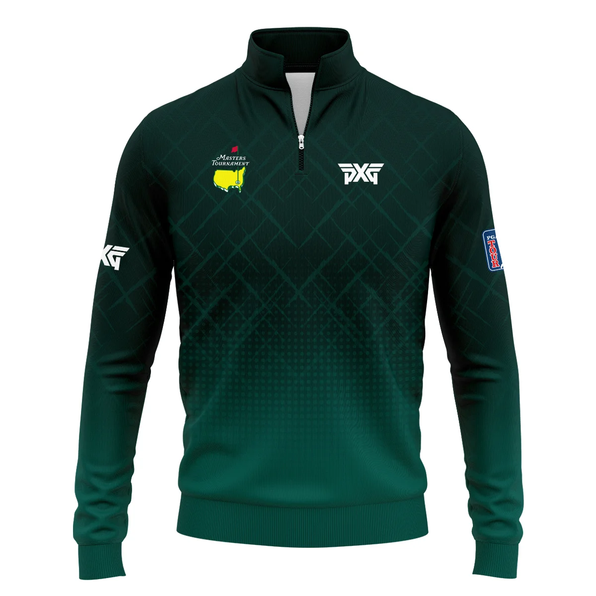 Parsons Xtreme Golf Masters Tournament Sport Jersey Pattern Dark Green Quarter-Zip Jacket Style Classic Quarter-Zip Jacket