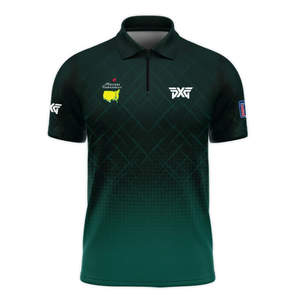 Parsons Xtreme Golf Masters Tournament Sport Jersey Pattern Dark Green Zipper Polo Shirt Style Classic Zipper Polo Shirt For Men