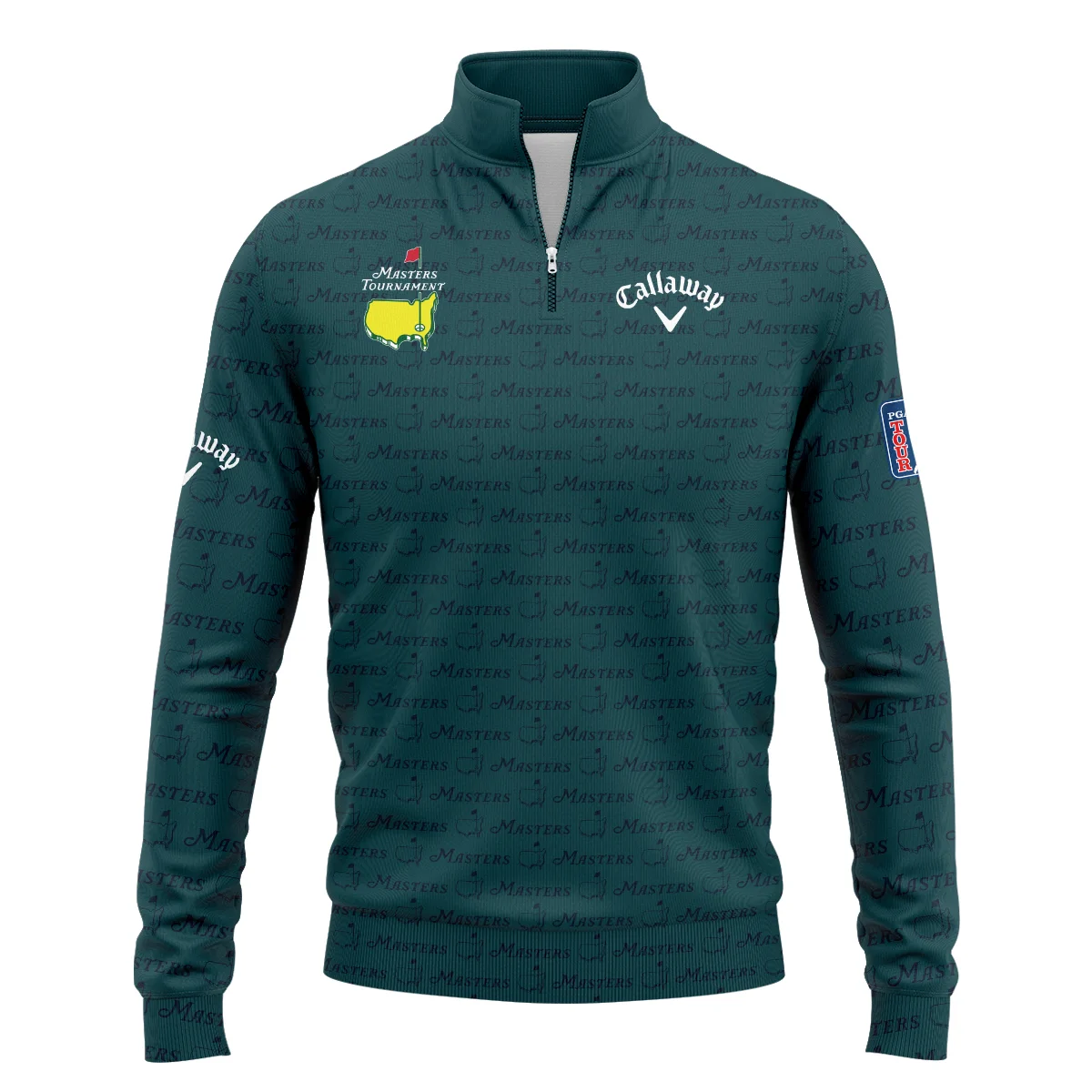 Callaway Masters Tournament Quarter-Zip Jacket Dark Green Gradient Star Pattern Golf Sports Quarter-Zip Jacket