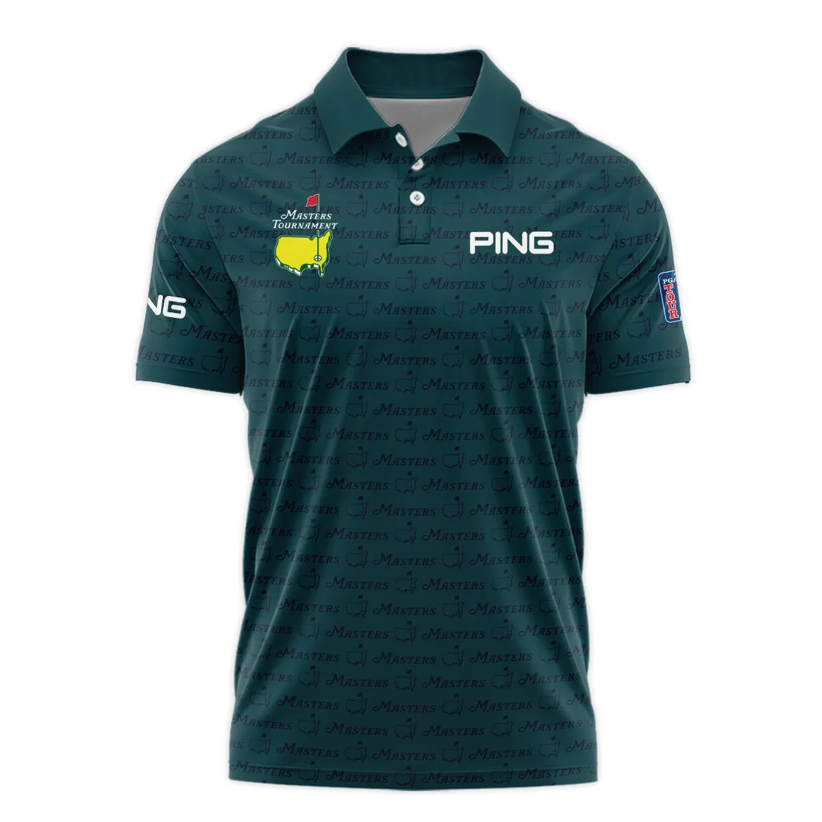 Masters Tournament Ping Polo Shirt Golf Sports Green Abstract Geometric Polo Shirt For Men