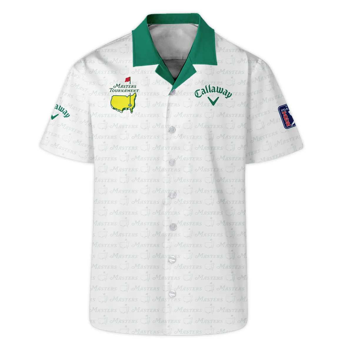 Pattern Masters Tournament Callaway Hawaiian Shirt White Green Sport Love Clothing Oversized Hawaiian Shirt