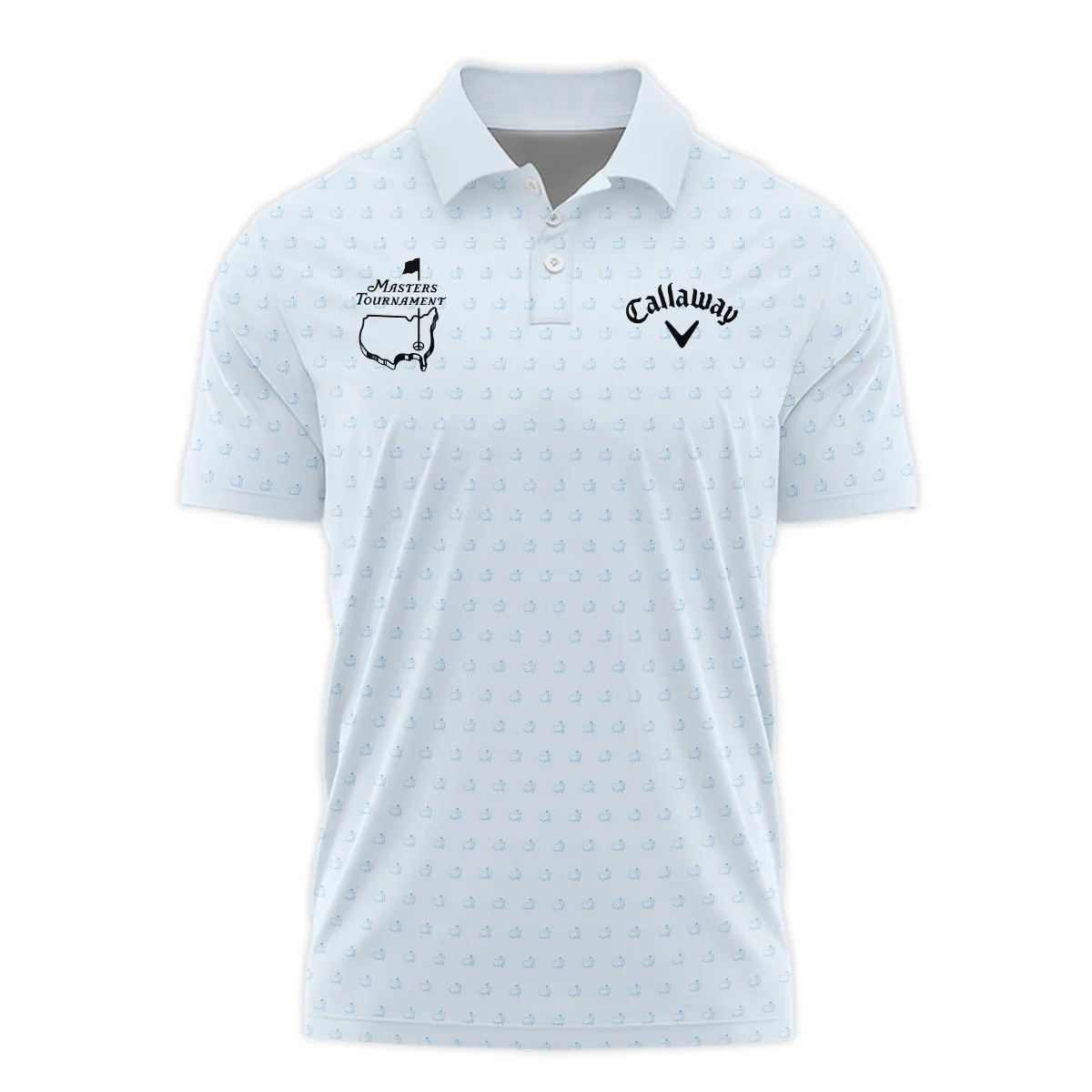 Pattern Masters Tournament Callaway Polo Shirt White Light Blue Color Pattern Logo  Polo Shirt For Men