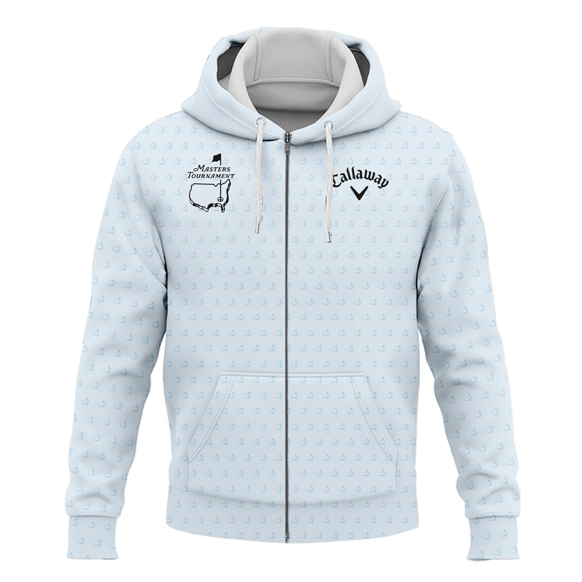 Pattern Masters Tournament Callaway Zipper Hoodie Shirt White Light Blue Color Pattern Logo  Zipper Hoodie Shirt