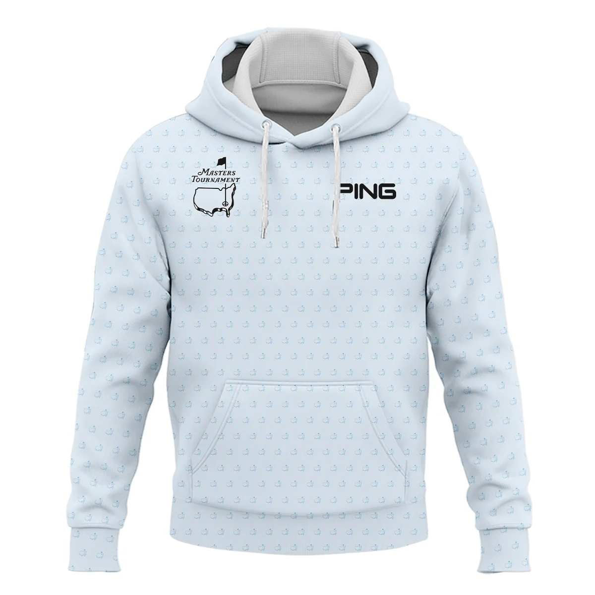 Pattern Masters Tournament Ping Hoodie Shirt White Light Blue Color Pattern Logo  Hoodie Shirt