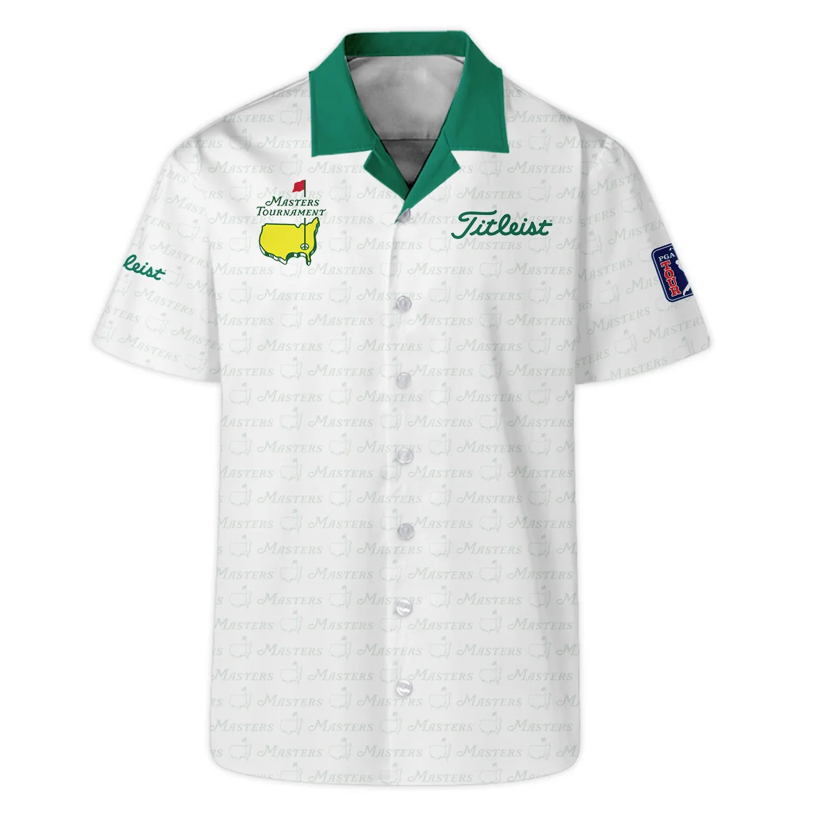 Pattern Masters Tournament Titleist Hawaiian Shirt White Green Sport Love Clothing Oversized Hawaiian Shirt