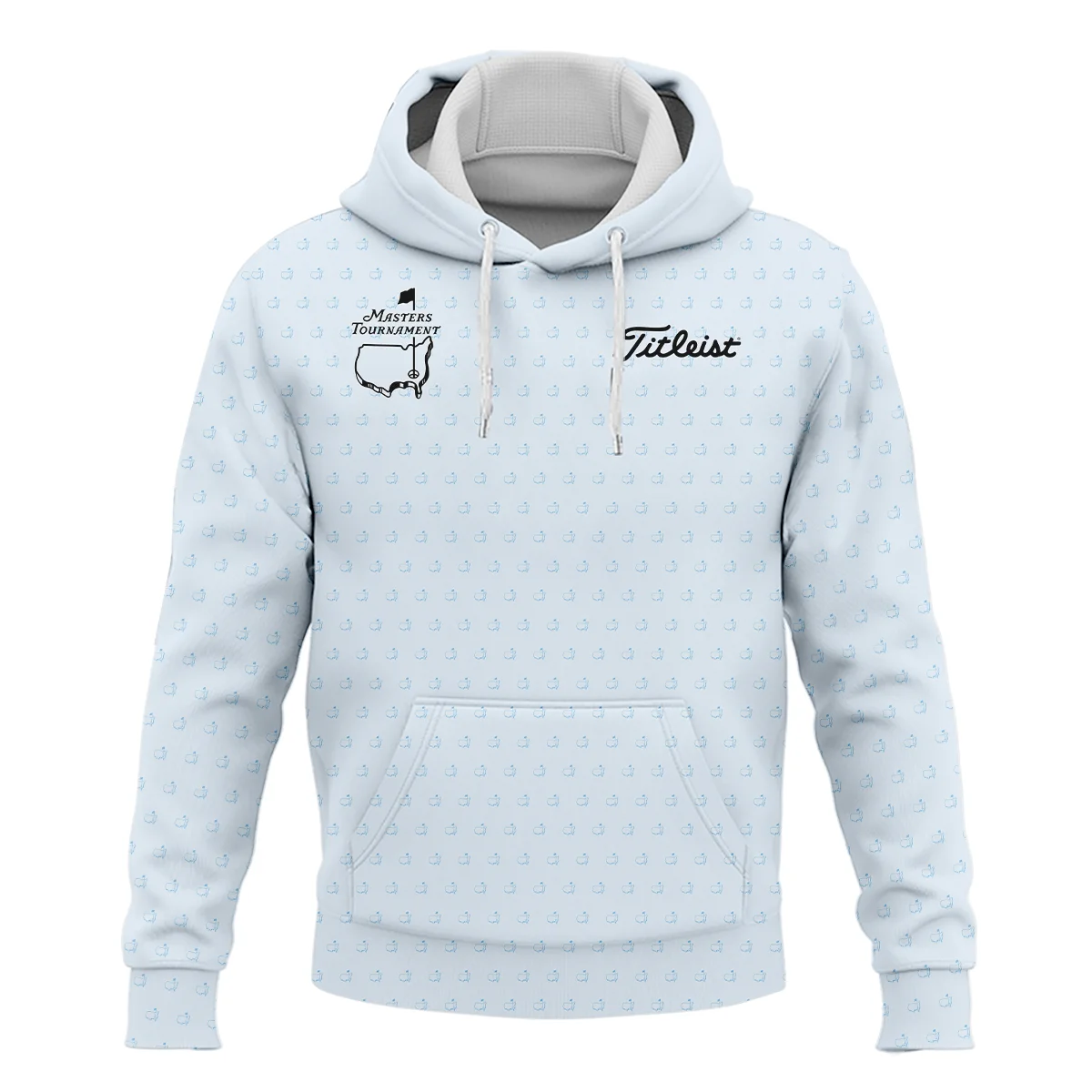 Pattern Masters Tournament Titleist Hoodie Shirt White Light Blue Color Pattern Logo  Hoodie Shirt