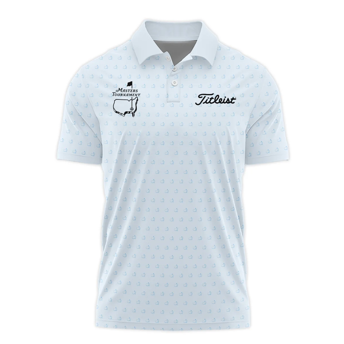 Pattern Masters Tournament Callaway Polo Shirt White Light Blue Color Pattern Logo  Polo Shirt For Men