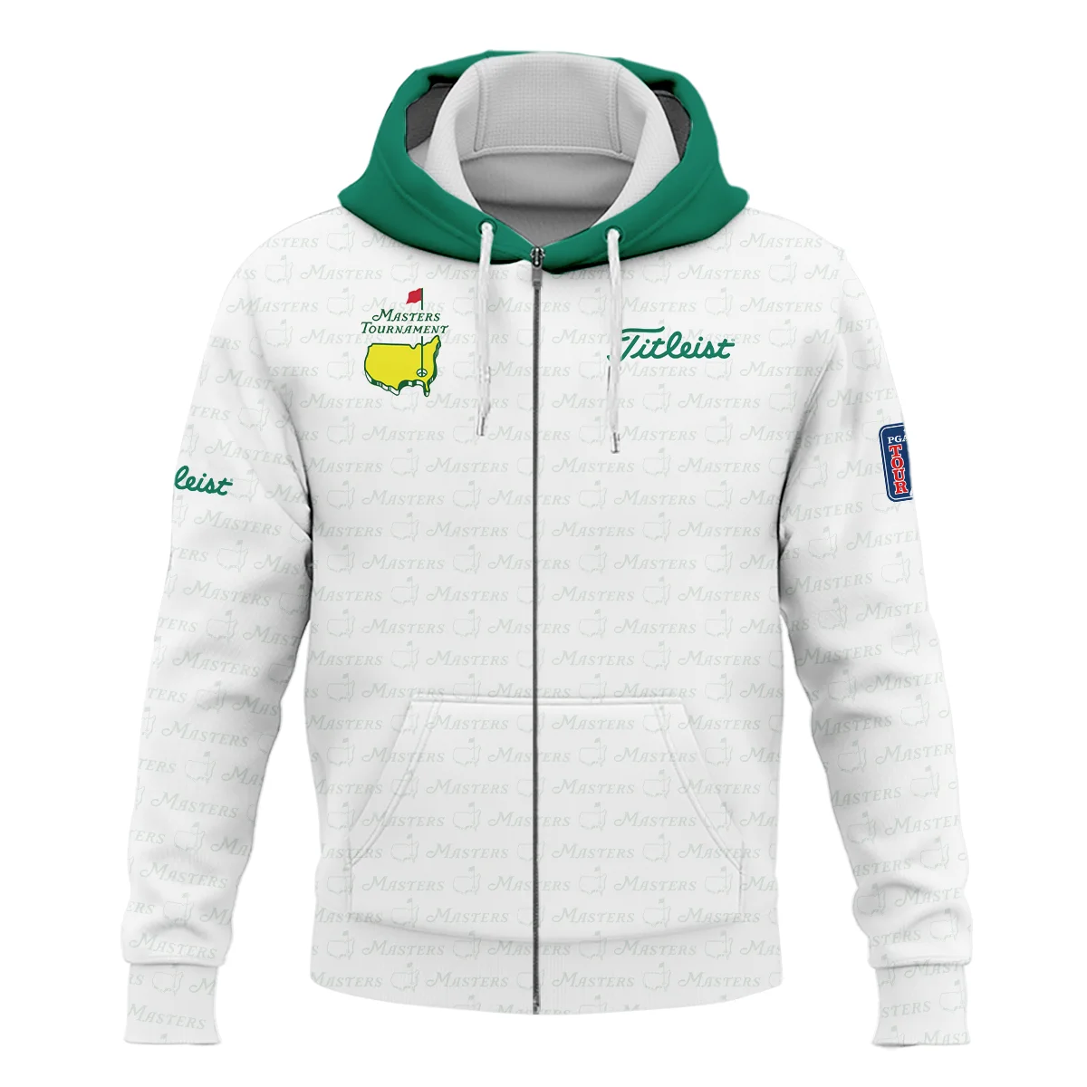 Pattern Masters Tournament Titleist Zipper Hoodie Shirt White Green Sport Love Clothing Zipper Hoodie Shirt