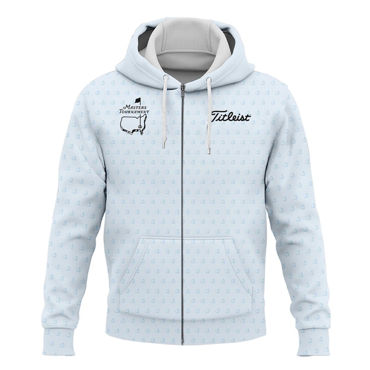 Pattern Masters Tournament Titleist Zipper Hoodie Shirt White Light Blue Color Pattern Logo  Zipper Hoodie Shirt