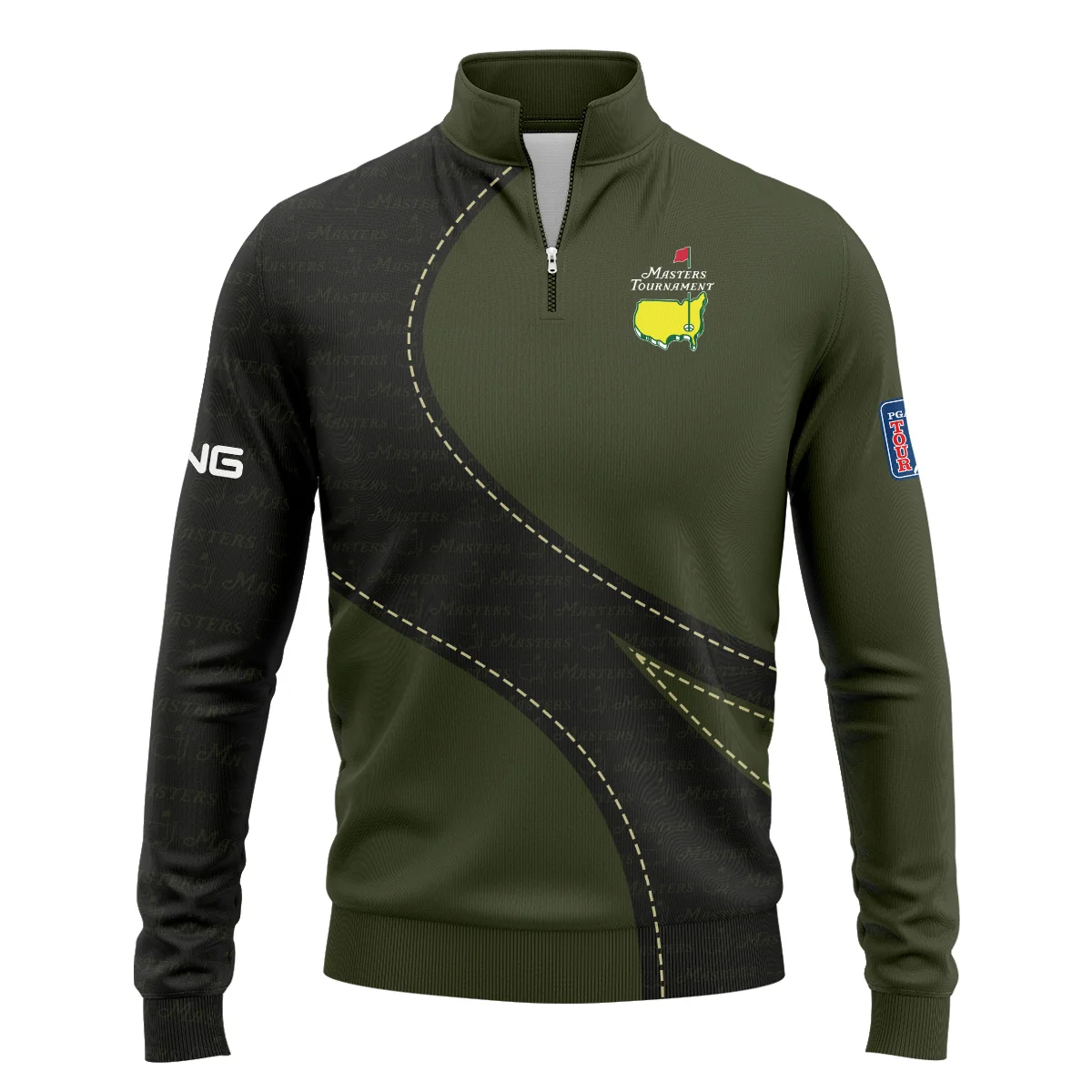 Abstract Pattern Lines Forest Green Masters Tournament Callaway Quarter-Zip Jacket Style Classic Quarter-Zip Jacket