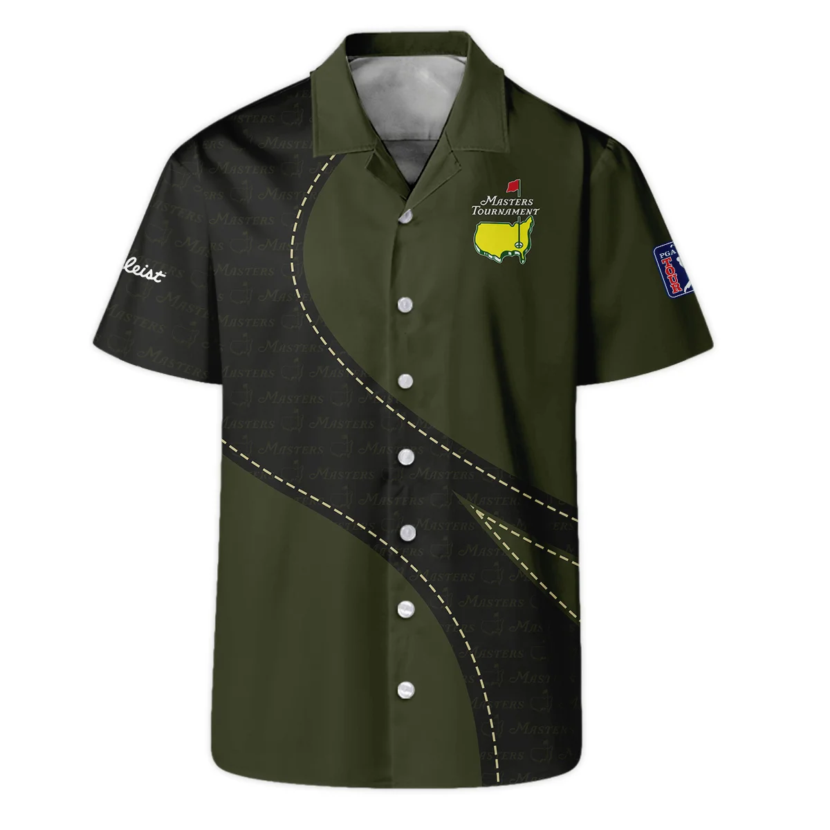 Sports Ping Masters Tournament Hawaiian Shirt Star Pattern Dark Green Gradient Golf Oversized Hawaiian Shirt