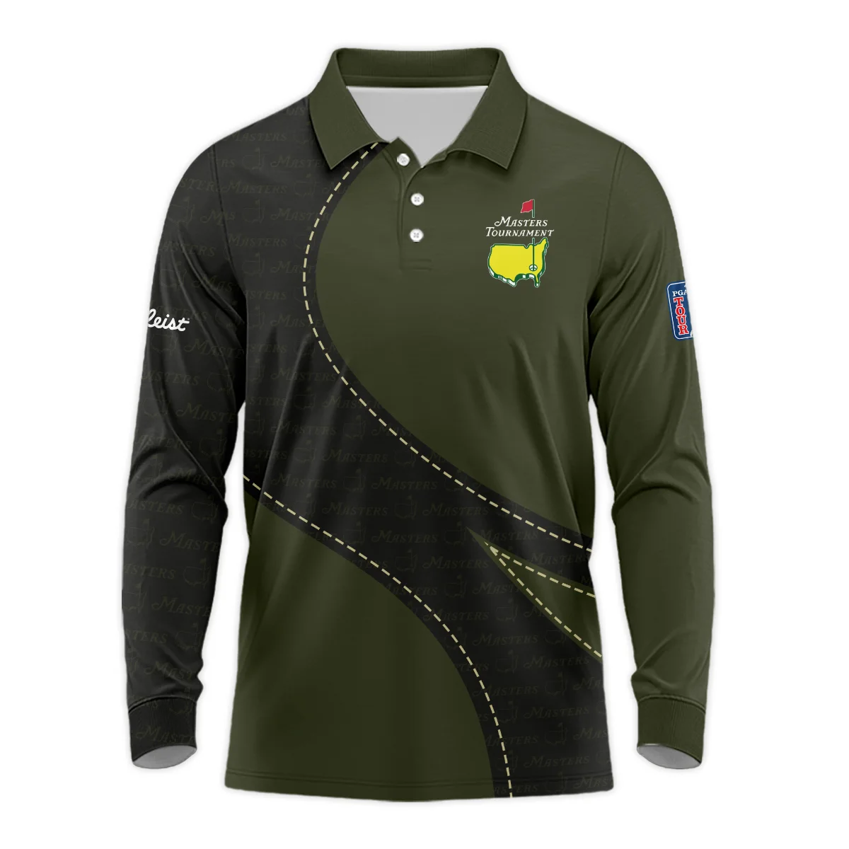 Pattern Military Green Masters Tournament Ping Long Polo Shirt Style Classic Long Polo Shirt For Men