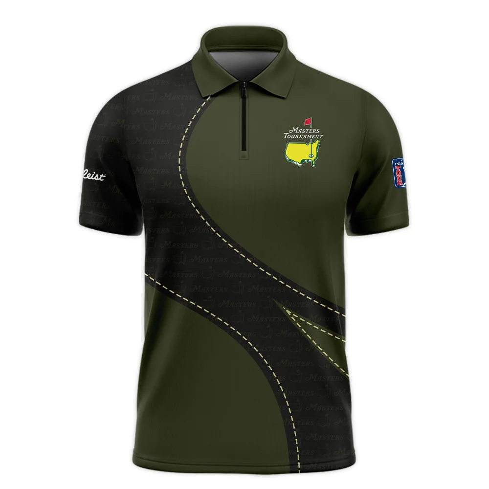 Sports Ping Masters Tournament Zipper Polo Shirt Star Pattern Dark Green Gradient Golf Zipper Polo Shirt For Men