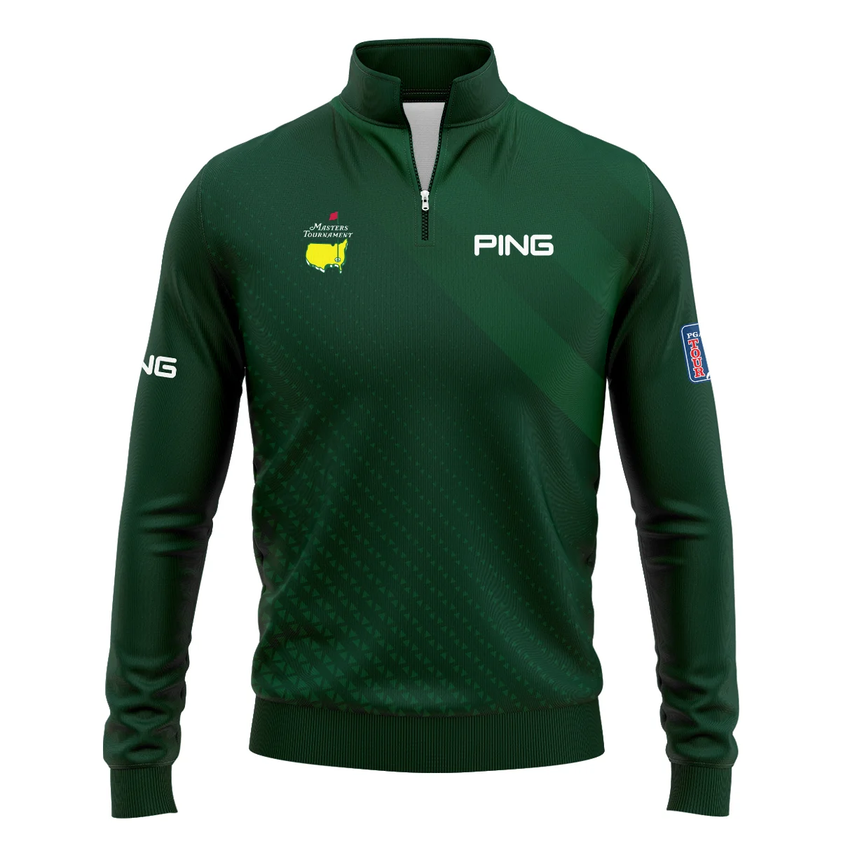 Ping Gradient Dark Green Abstract Pattern Masters Tournament Quarter-Zip Jacket Style Classic Quarter-Zip Jacket