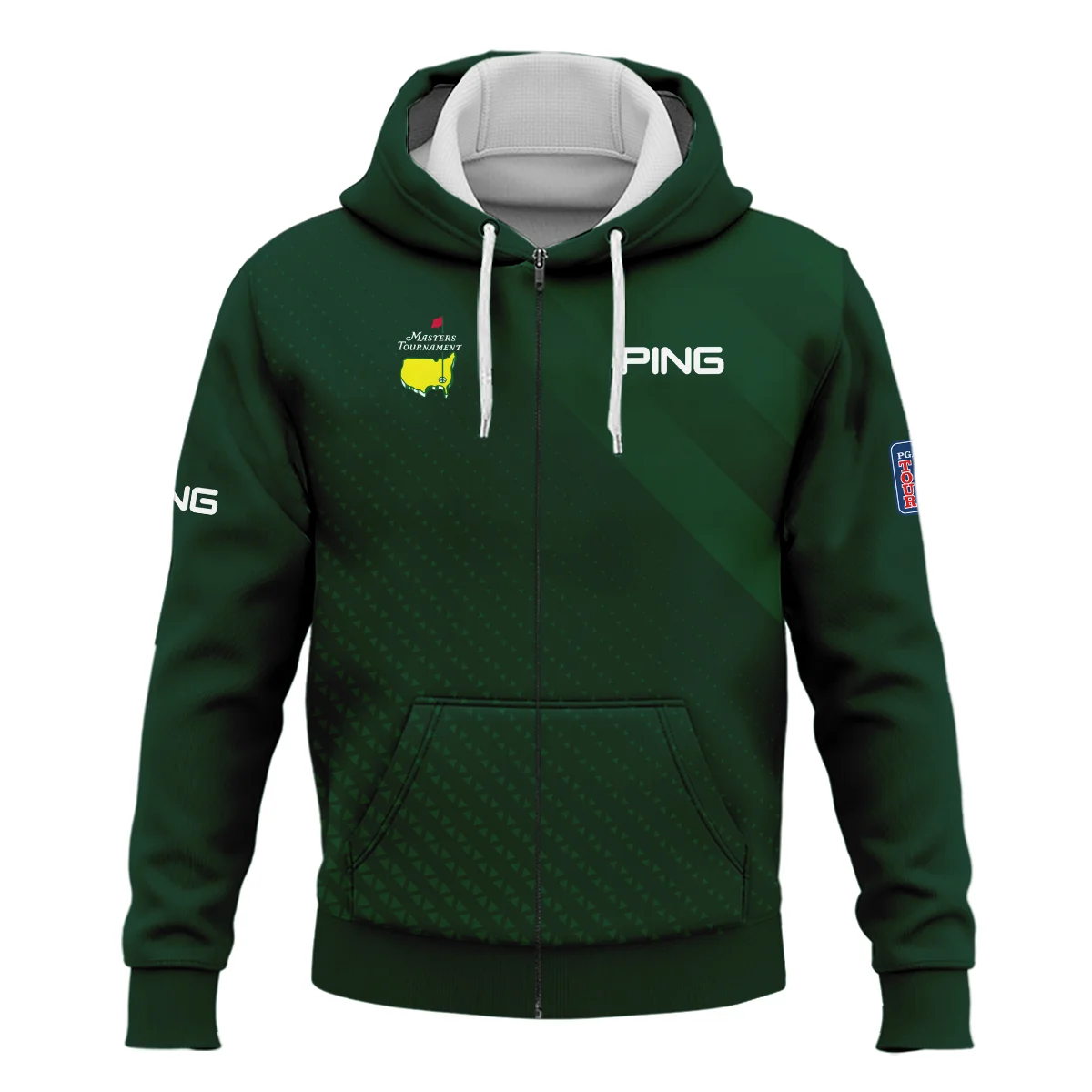 Ping Gradient Dark Green Abstract Pattern Masters Tournament Zipper Hoodie Shirt Style Classic Zipper Hoodie Shirt