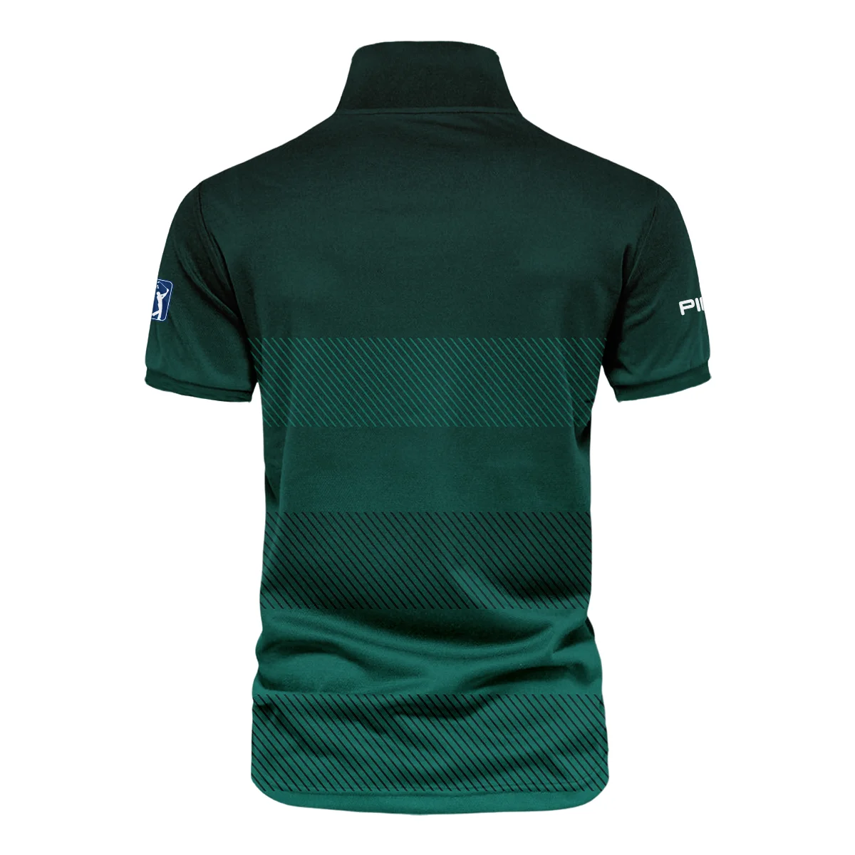 Ping Masters Tournament Dark Green Gradient Stripes Pattern Golf Sport Vneck Polo Shirt Style Classic Polo Shirt For Men