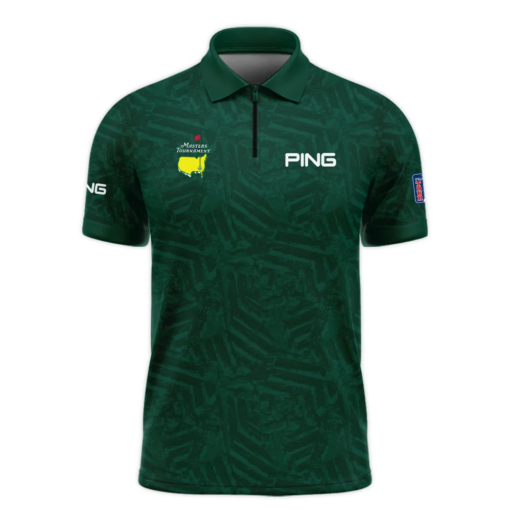 Callaway Masters Tournament Green Stratches Seamless Pattern Zipper Polo Shirt Style Classic Zipper Polo Shirt For Men