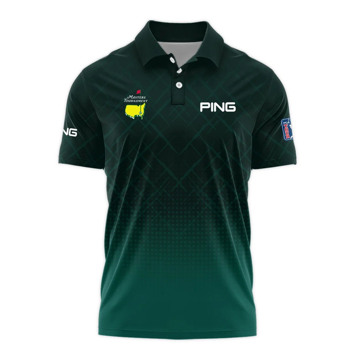 Gradient Dark Green Geometric Pattern Masters Tournament Parsons Xtreme Golf Polo Shirt Style Classic Polo Shirt For Men