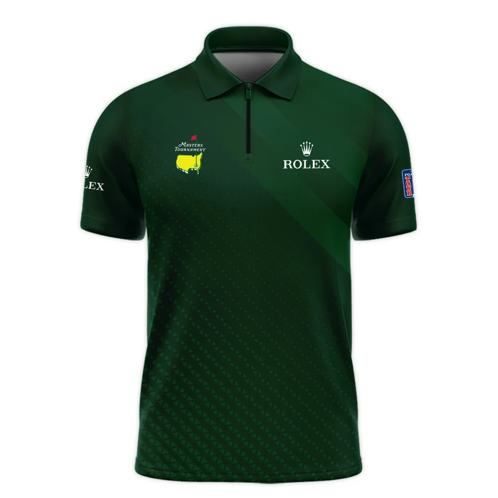 Masters Tournament Stripe Gradient Dark Green Abstract Pattern Callaway Zipper Polo Shirt Style Classic Zipper Polo Shirt For Men