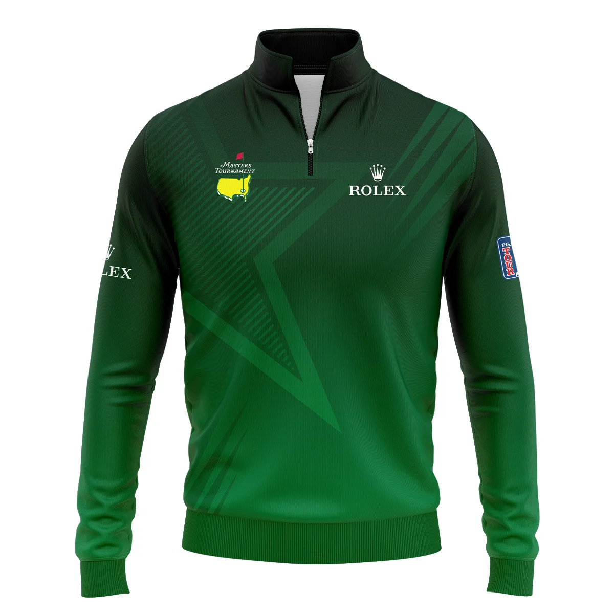 Rolex Masters Tournament Dark Green Star Pattern Quarter-Zip Jacket Style Classic Quarter-Zip Jacket