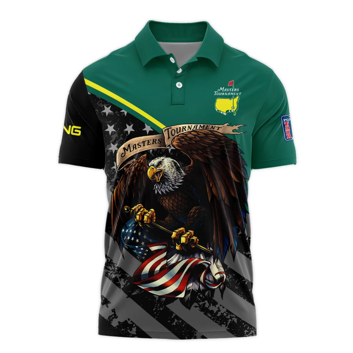 Special Version Golf Masters Tournament Ping Polo Shirt Egale USA Green Color Golf Sports All Over Print Polo Shirt For Men