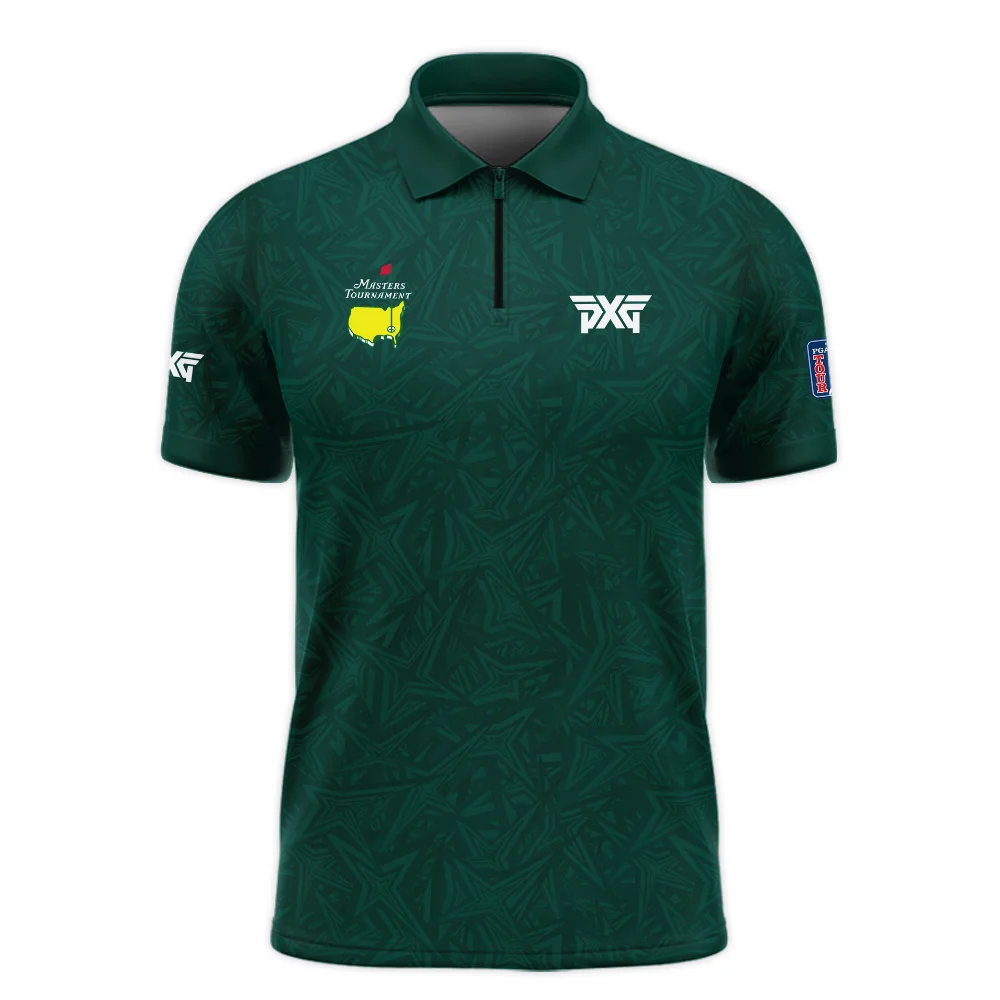 Stars Dark Green Abstract Sport Masters Tournament Parsons Xtreme Golf Zipper Polo Shirt Style Classic Zipper Polo Shirt For Men