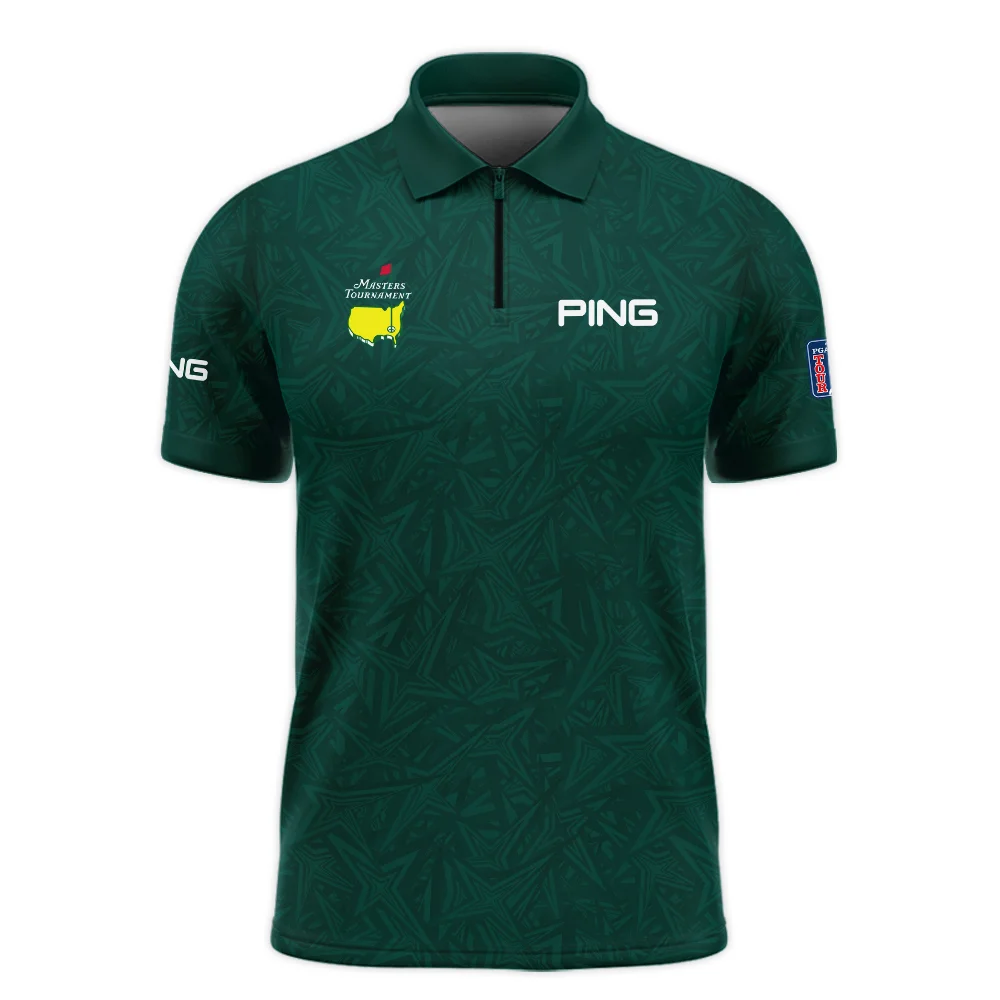 Stars Dark Green Abstract Sport Masters Tournament Callaway Zipper Polo Shirt Style Classic Zipper Polo Shirt For Men