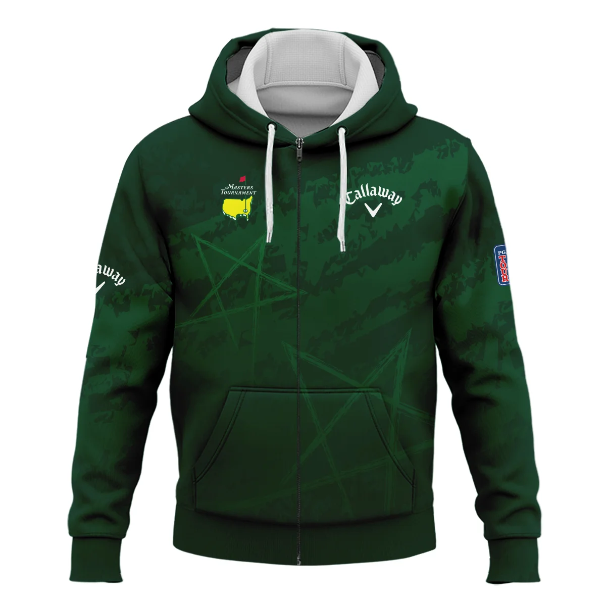 Stars Gradient Dark Green Grunge Pattern Masters Tournament Callaway Zipper Hoodie Shirt Style Classic Zipper Hoodie Shirt