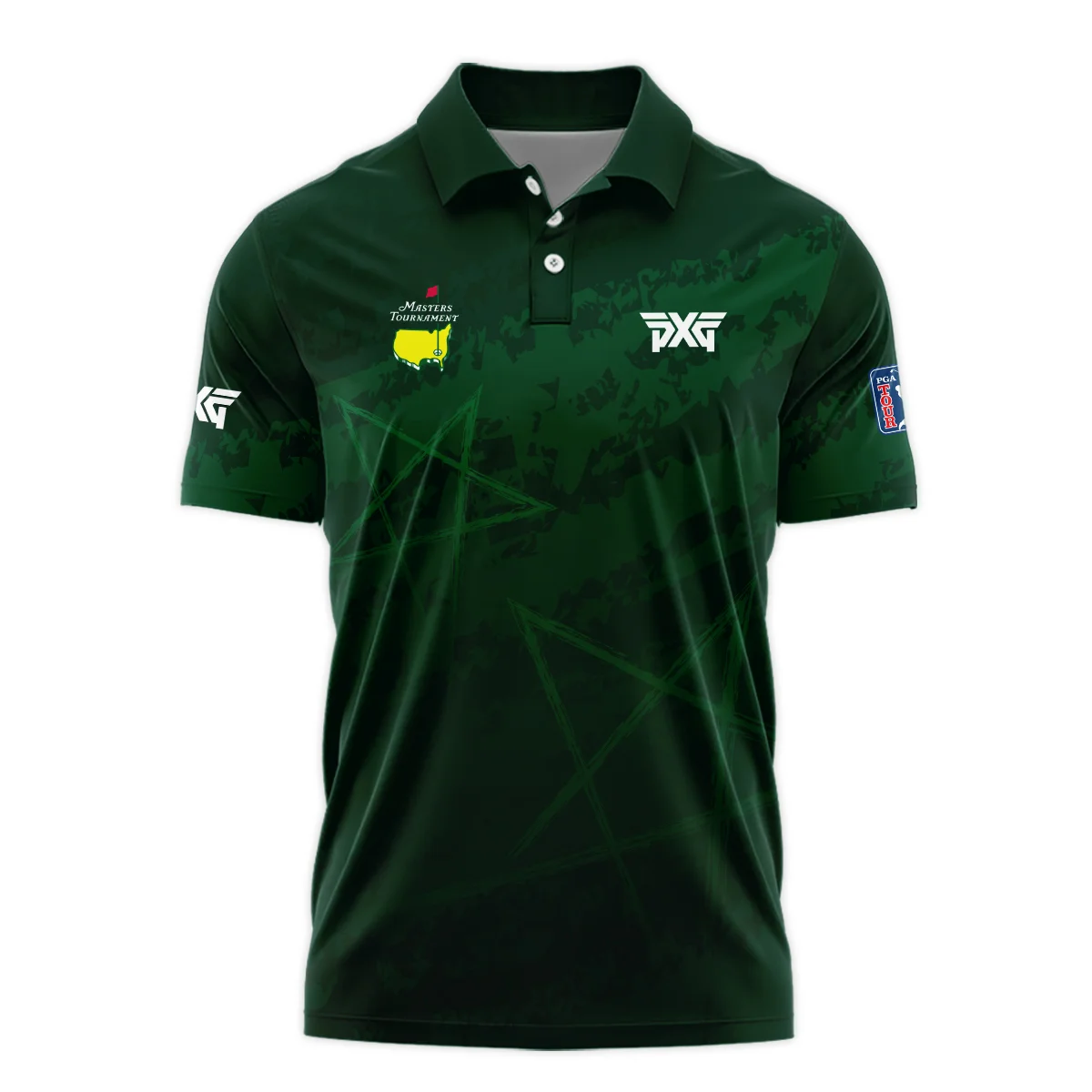 Stars Gradient Dark Green Grunge Pattern Masters Tournament Parsons Xtreme Golf Polo Shirt Style Classic Polo Shirt For Men