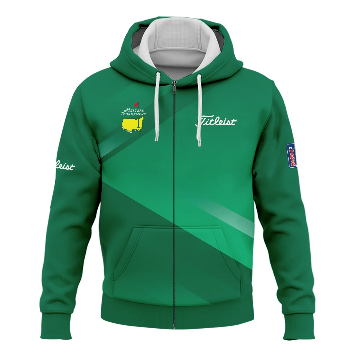 Titleist Masters Tournament Golf Zipper Hoodie Shirt Green Gradient Pattern Sports All Over Print Zipper Hoodie Shirt