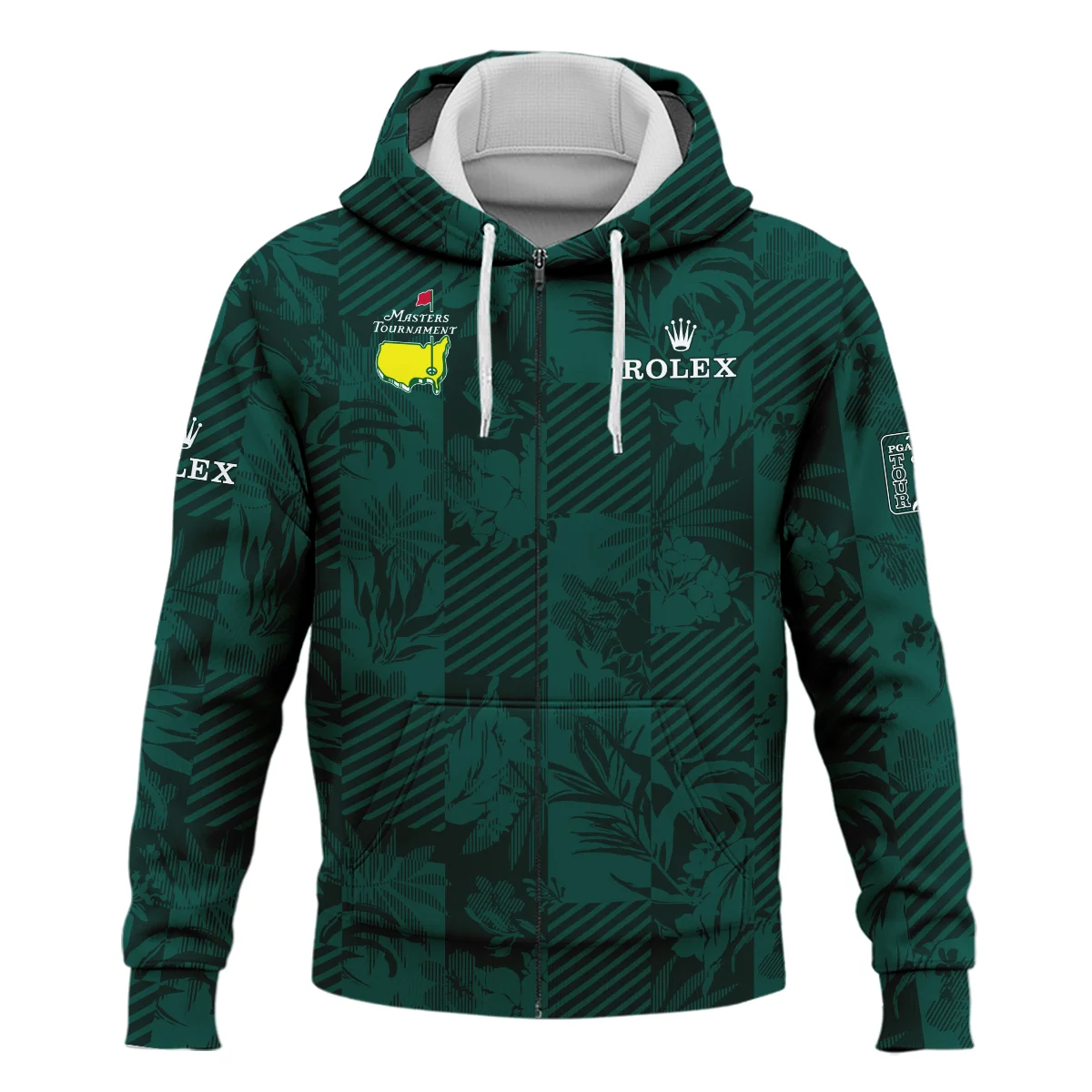 Masters Tournament Hawaiian Hibiscus And Tribal Element Fabric Callaway Zipper Hoodie Shirt Style Classic Zipper Hoodie Shirt