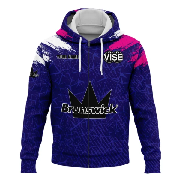 Brunswick Exclusive Logo Bowling Zipper Hoodie Shirt All Over Prints Gift For Fans QTBOW070225A1BRZHD