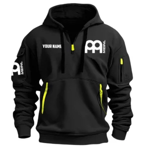 Meinl Drums Exclusive Logo - Personalized Hoodie Half Zipper QTDR210425A2MNL - Black