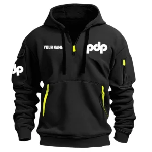 Pacific Drums Drums Exclusive Logo - Personalized Hoodie Half Zipper QTDR210425A2PDP - Black