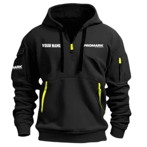 Pro-Mark Drums Exclusive Logo - Personalized Hoodie Half Zipper QTDR210425A2PMK - Black
