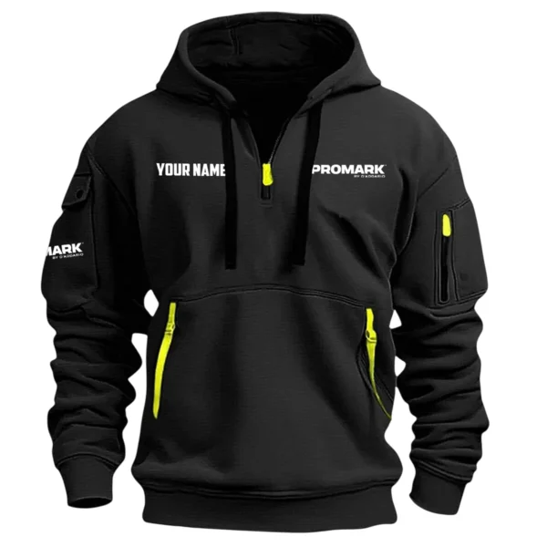 Pro-Mark Drums Exclusive Logo - Personalized Hoodie Half Zipper QTDR210425A2PMK - Black