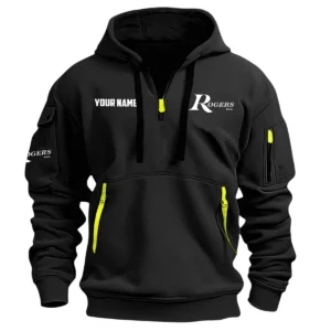 Rogers Drums Exclusive Logo - Personalized Hoodie Half Zipper QTDR210425A2RGS - Black