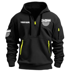 Sabian Drums Exclusive Logo - Personalized Hoodie Half Zipper QTDR210425A2SBN - Black