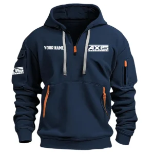 Axis Drums Exclusive Logo - Personalized Hoodie Half Zipper QTDR210425A2AXS - Navy