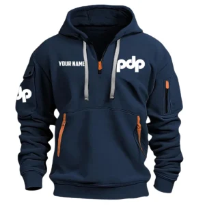 Pacific Drums Drums Exclusive Logo - Personalized Hoodie Half Zipper QTDR210425A2PDP - Navy