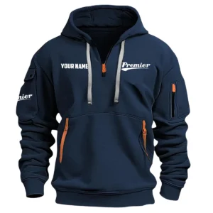 Premier Drums Exclusive Logo - Personalized Hoodie Half Zipper QTDR210425A2PMR - Navy