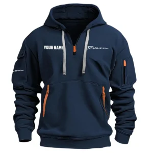 Trixon Drums Exclusive Logo - Personalized Hoodie Half Zipper QTDR210425A2TRX - Navy