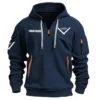 Vater Drums Exclusive Logo - Personalized Hoodie Half Zipper QTDR210425A2VTR - Black