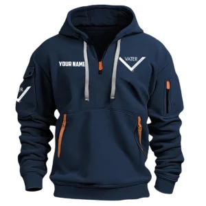 Vater Drums Exclusive Logo - Personalized Hoodie Half Zipper QTDR210425A2VTR - Navy