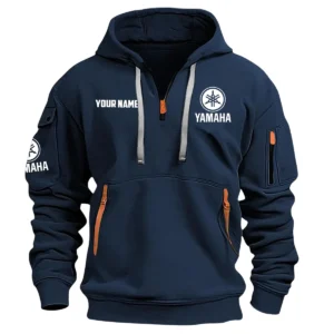 Yamaha Drums Drums Exclusive Logo - Personalized Hoodie Half Zipper QTDR210425A2YAM - Navy