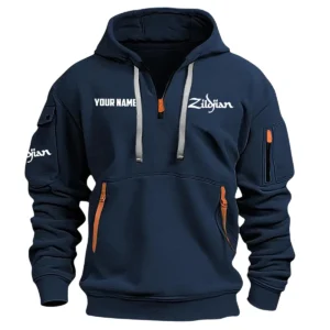 Avedis Zildjian Drums Exclusive Logo - Personalized Hoodie Half Zipper QTDR210425A2ZLD - Navy