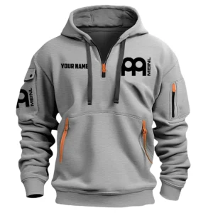 Meinl Drums Exclusive Logo - Personalized Hoodie Half Zipper QTDR210425A2MNL - Gray